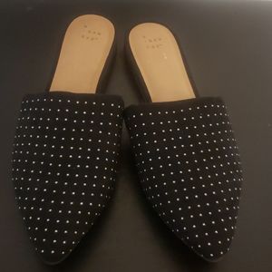 Black Studded Flat Slides (sz 11)